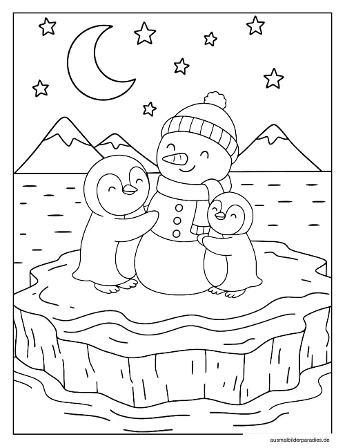 Winter Ausmalbild 28 als Gratis-PDF Winter Ausmalbild 28 - kostenlos zum Ausdrucken