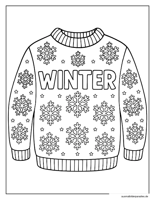 Winter Ausmalbild 29 als Gratis-PDF Winter Ausmalbild 29 - kostenlos zum Ausdrucken