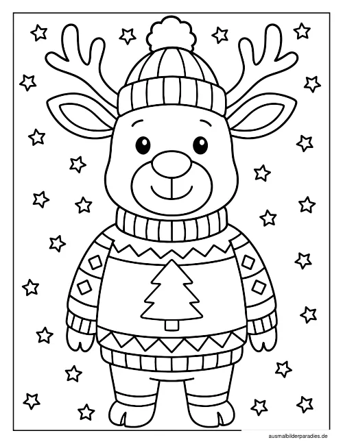 Winter Ausmalbild 3 als Gratis-PDF Winter Ausmalbild 3 - kostenlos zum Ausdrucken
