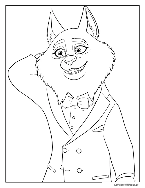 Zootopia Ausmalbild 14 als Gratis-PDF Zootopia Ausmalbild 14 - kostenlos zum Ausdrucken