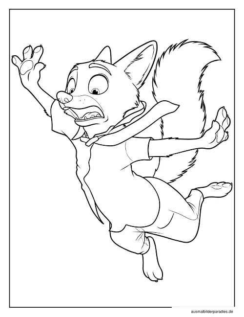 Zootopia Ausmalbild 16 als Gratis-PDF Zootopia Ausmalbild 16 - kostenlos zum Ausdrucken
