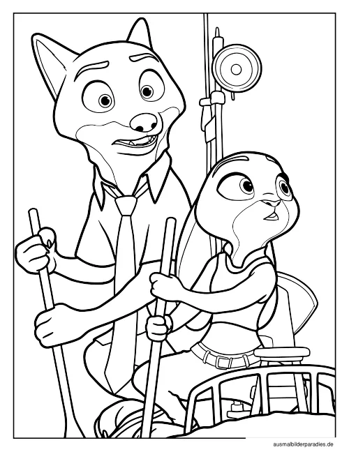Zootopia Ausmalbild 18 als Gratis-PDF Zootopia Ausmalbild 18 - kostenlos zum Ausdrucken