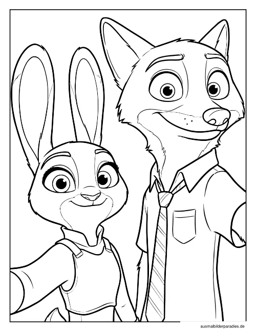 Zootopia Ausmalbild 19 als Gratis-PDF Zootopia Ausmalbild 19 - kostenlos zum Ausdrucken