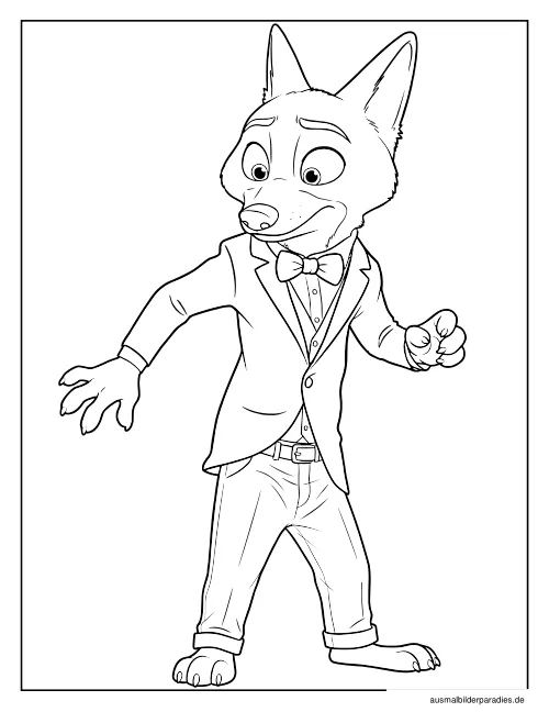 Zootopia Ausmalbild 20 als Gratis-PDF Zootopia Ausmalbild 20 - kostenlos zum Ausdrucken
